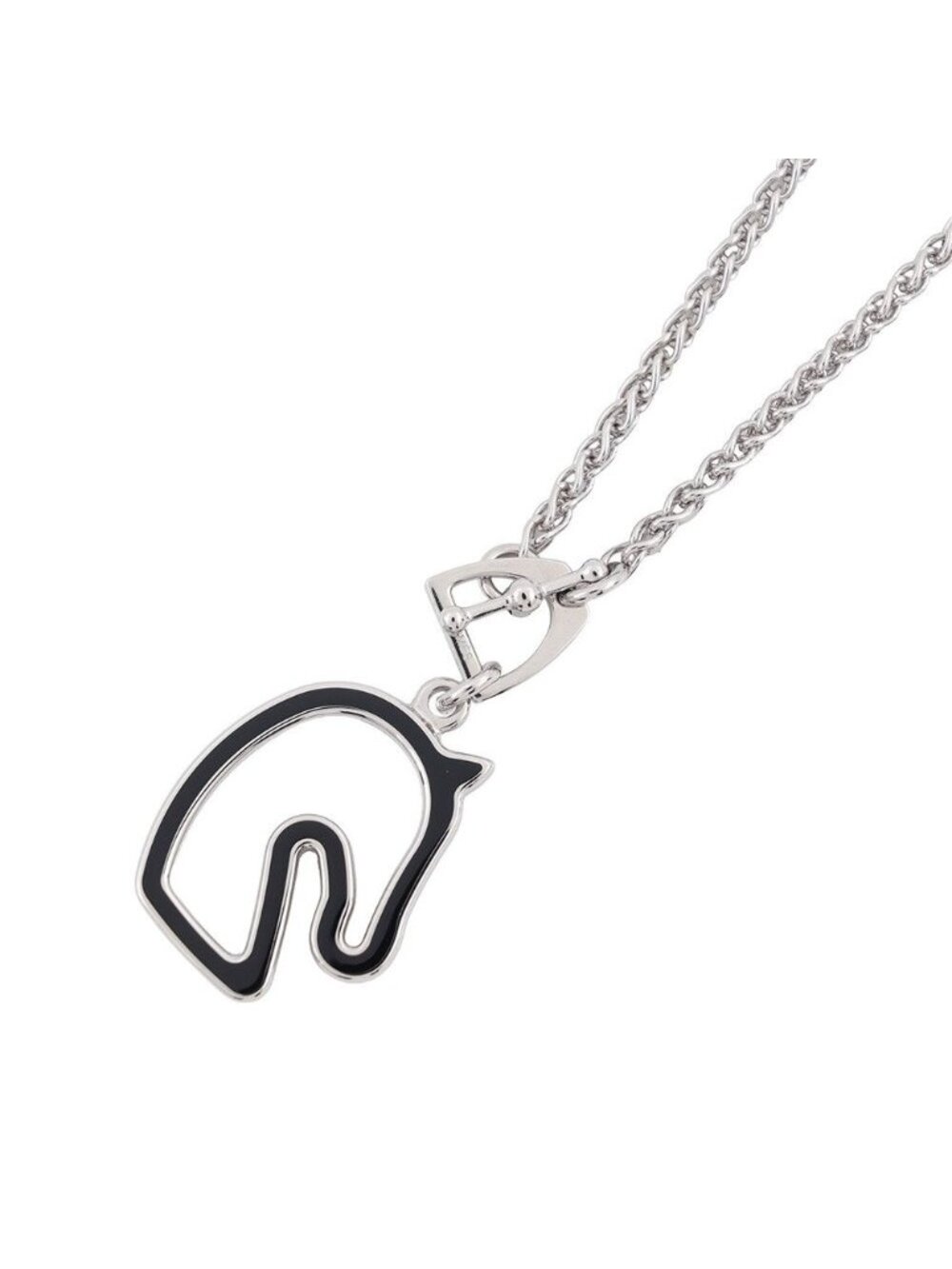 Hermes Necklace Tonnerre Small Black Silver